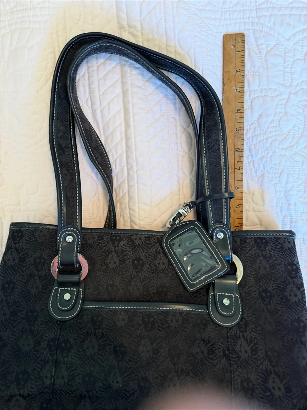 Anne Klein Black Tote with ID Tag